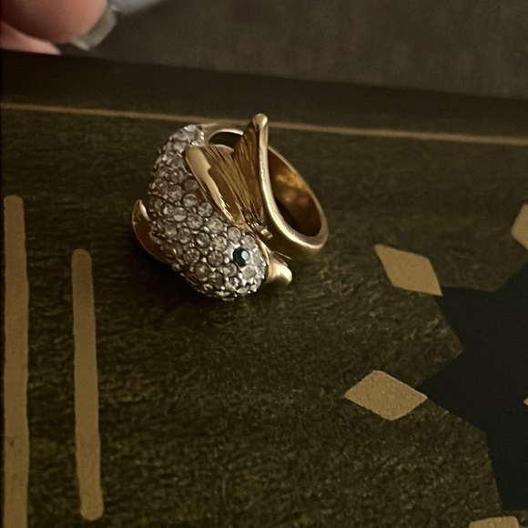 Vintage Jewelry - Bedazzled dolphin ring
